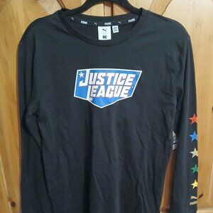 Puma x DC Comics Shirt Justice League Champions of Peace Long Sleeve Youth XL